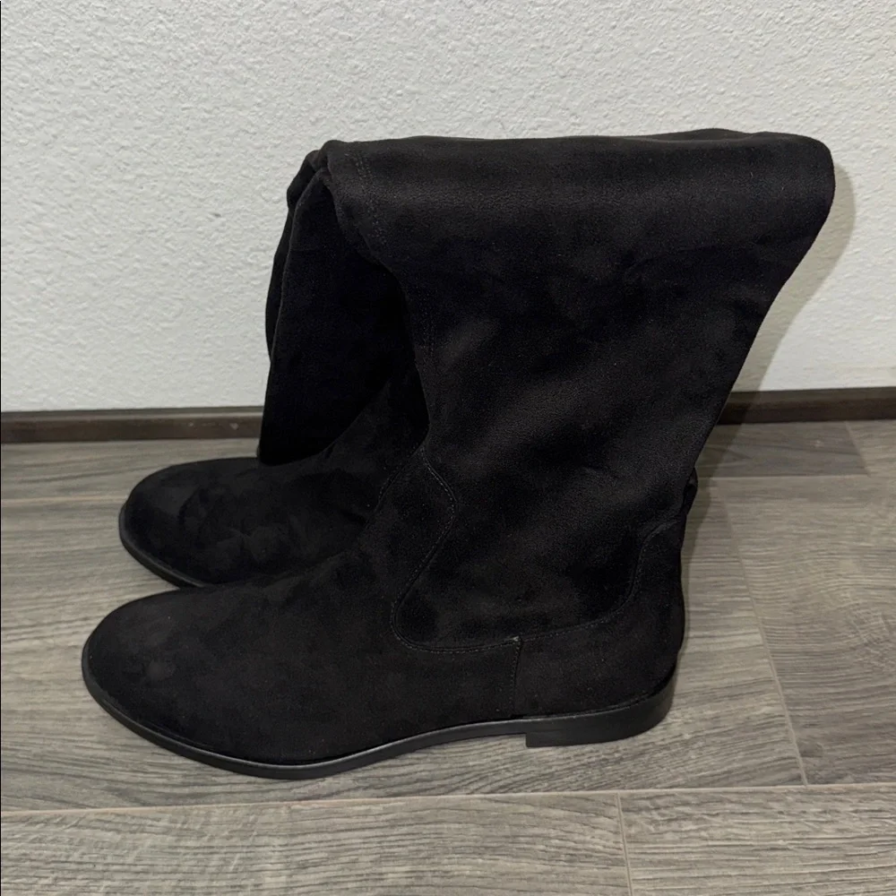 Kenneth Cole Women Medium Wind,y Over,The,Knee Boots, Black